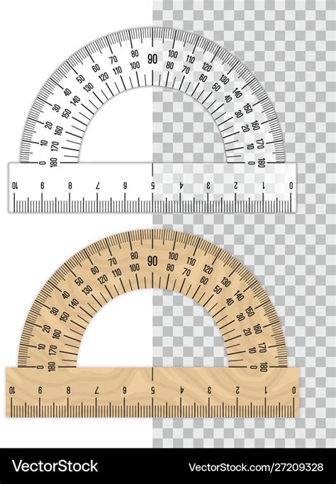 Protractor ruler set Royalty Free Vector Image