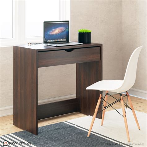 Hera Engineered Wood Laptop Table with Drawer Storage - Walnut - Decornation