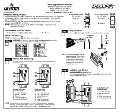 Leviton Dual Single Pole Switch Wiring Diagram - Wiring Diagram