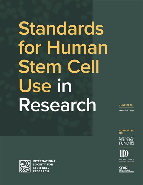 Isscr Standards 09 Final - Standards for Human Stem Cell Use in Research JUNE 2023 isscr ...