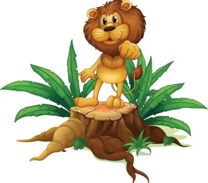 A Lion Above A Stump Standing Logging White Wood Vector, Logging, White, Wood PNG and Vector ...