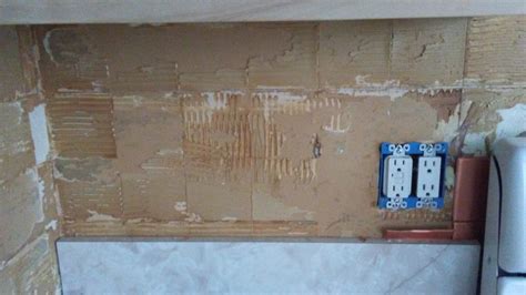 walls - How to remove "metal" tile adhesive from backsplash area ...