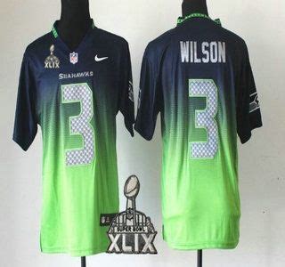 Nike Seattle Seahawks Jersey 3 Russell Wilson 2015 Super Bowl XLIX Navy ...