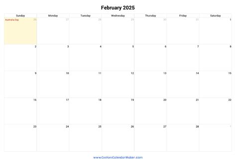 February 2025 Printable Calendar With Australia Holidays