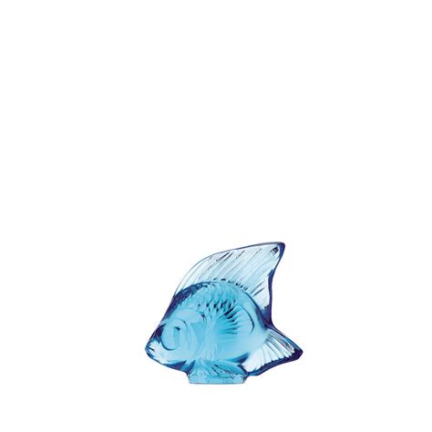 Lalique Fish Sculpture Light Blue | Gracious Style