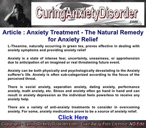 Anxiety Treatment The Natural Remedy For Anxiety Relief Curing An…