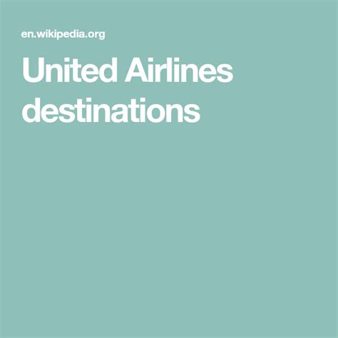 United Airlines destinations | United airlines, The unit, Airlines