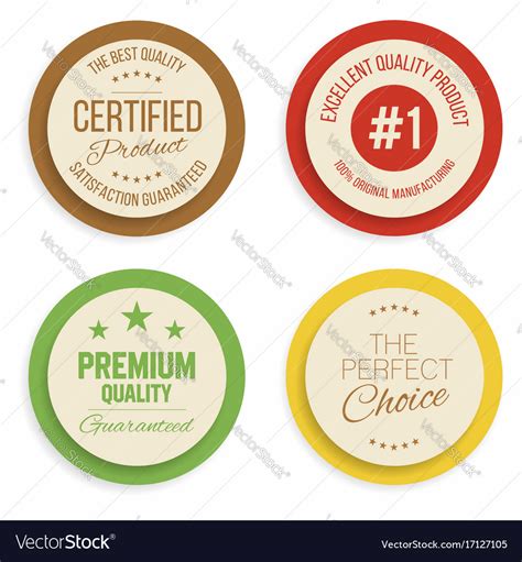 Badges and labels collection quality assurance Vector Image