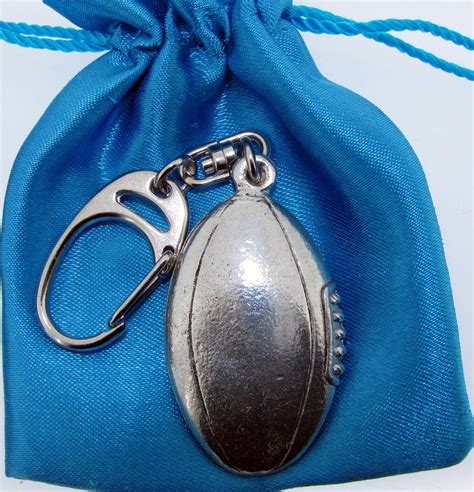 Rugby Ball Keyring - high quality pewter gifts from Pageant Pewter