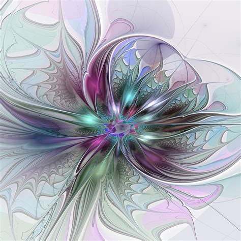 Colorful Fantasy Abstract Modern Fractal Art Flower Digital Art by ...