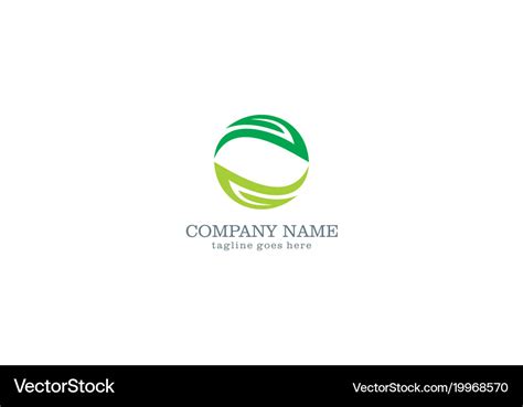 Circle green leaf logo Royalty Free Vector Image