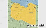 Physical Map of Libya, shaded relief outside