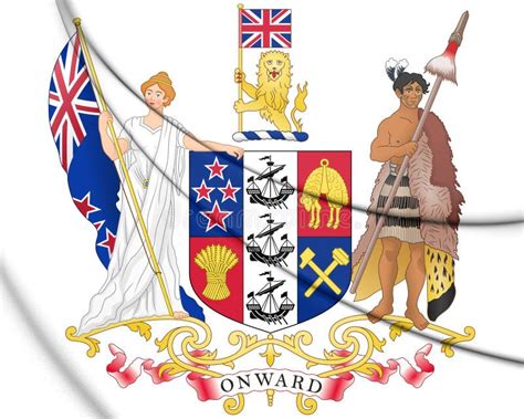 New zealand coat of arms stock illustration. Illustration of zealand ...