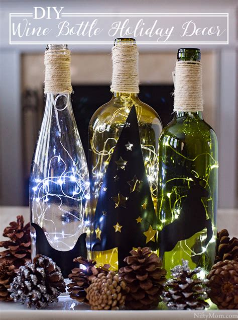 DIY Wine Bottle Holiday Decor – Nifty Mom