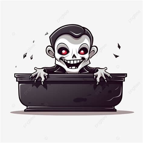 Halloween Vampire Cartoon And Coffin, Happy Holiday And Scary, Halloween Cartoon, Vampire PNG ...