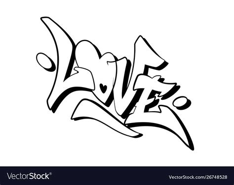 Love word drawn hand in graffiti style Royalty Free Vector , #Ad, #drawn, #hand, #Love, #word # ...