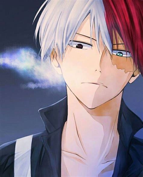 an anime character with red hair and blue eyes looking at something in the sky behind him