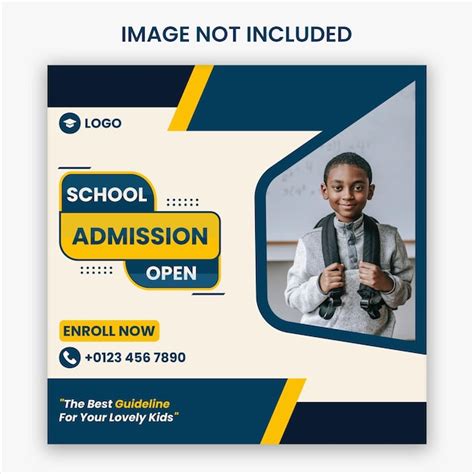 Premium Vector | School admission open social media post web template