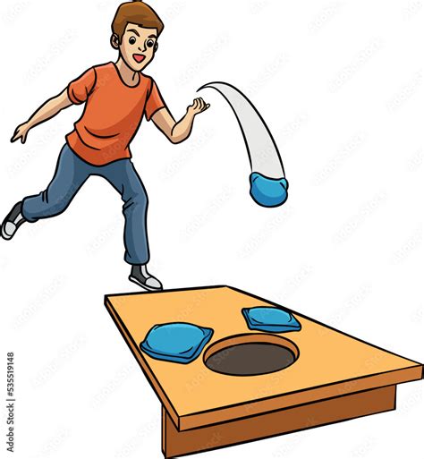 Cornhole Cartoon Colored Clipart Illustration Stock Vector | Adobe Stock