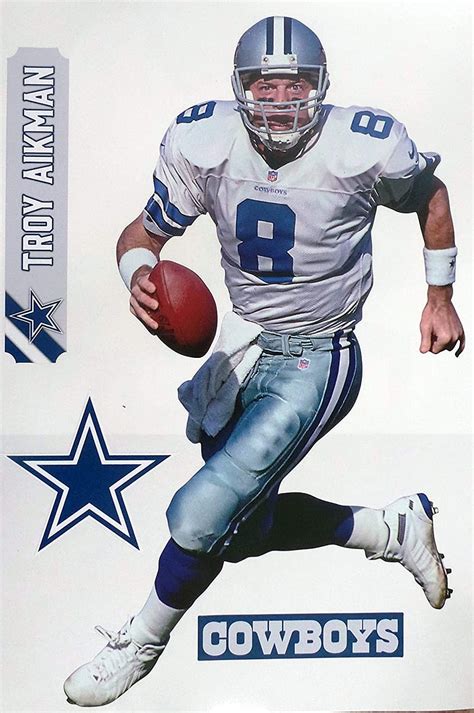 Troy Aikman FATHEAD Graphic + Cowboys Logo Set Official NFL Vinyl Wall ...