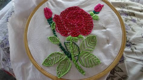 Hand Embroidery Rose Flower By AmmaArts - YouTube