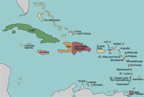 Map of the Caribbean Latin America Map, Central America Map, North ...