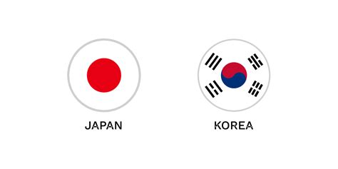 Japan Korea circle flag icon vector 6763976 Vector Art at Vecteezy