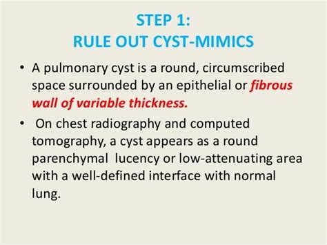 Cystic lung disease; Stepwise approach to diagnosis