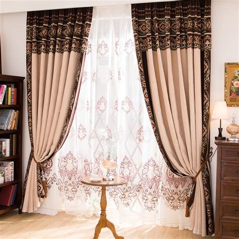 Luxury Curtains Free Shipping! The Classical European Style Luxury Chenille Embroidery Jacquard ...