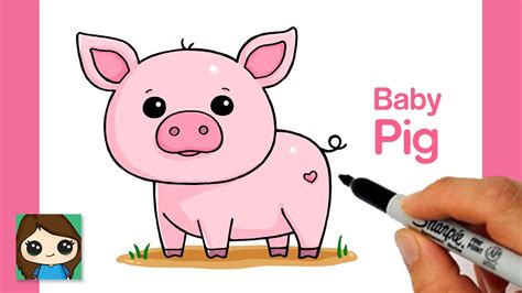 How to Draw a Baby Pig Easy 🐷 - YouTube