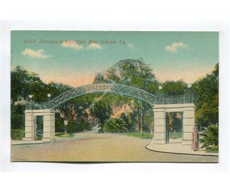 Entrance to City Park New Orleans Louisiana postcard