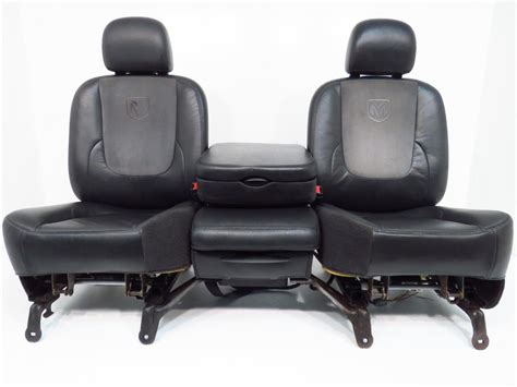 Dodge Ram Seats Black Leather Power Suede 2002 2003 2004 2005 2006 2007 2008 | Stock # j1796