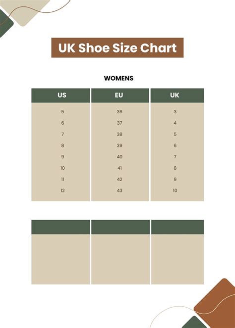 Uk Shoe Size Chart in Illustrator, PDF - Download | Template.net