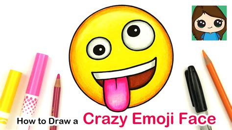 How to Draw + Color the Crazy Wacky Emoji Face Easy