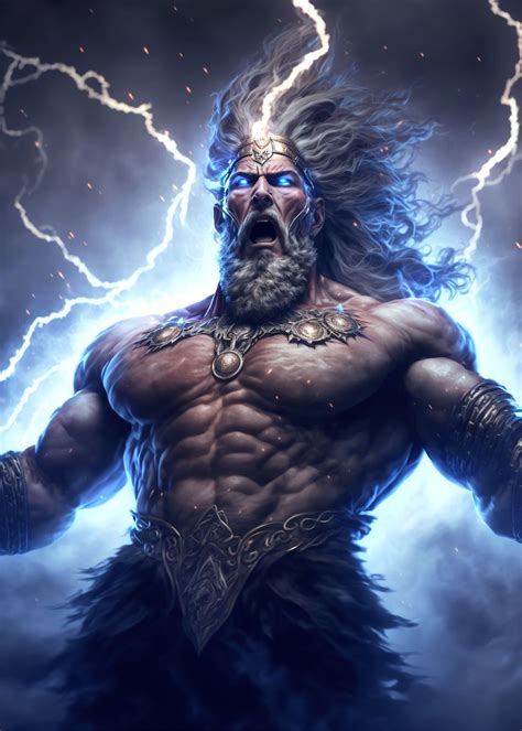 'God of Lightning Zeus' Poster, picture, metal print, paint by nogar007 ...