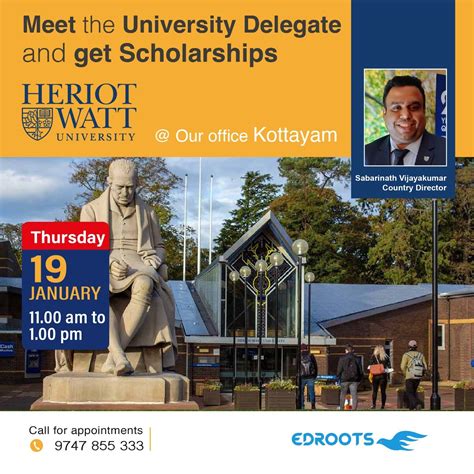 Meet the University Delegate and Get Scholarships From Heriot Watt