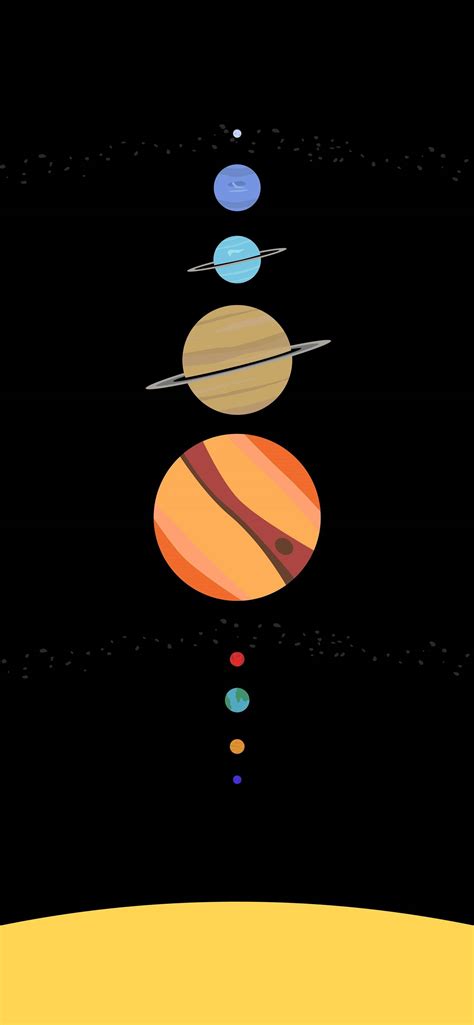 Solar System Minimalist Space iPhone Wallpapers Free Download