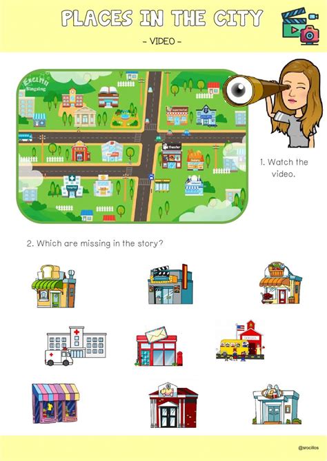 Places online worksheet for 3 - 4 grade | English activities, Preschool activities, Teaching ...