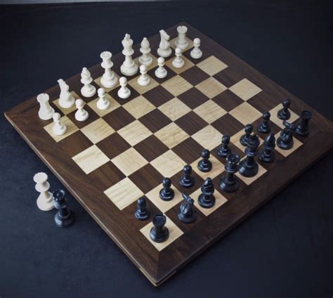 Sweet Hill Wood Chess Boards. Wood Chess Board - Black Walnut and Curly Maple 2 inch squares