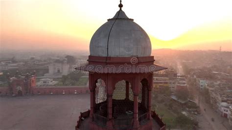 Badshahi Masjid in Lahore - the Emperor S Mosque, Pakistan Dome with Minarets. Aerial Drone Shot ...