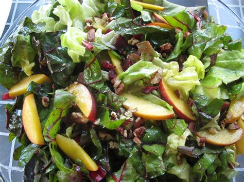 Swiss Chard, Nectarine and Toasted Pecan Salad - Spinach Tiger