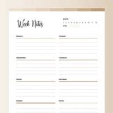 Weekly Note Taking Template PDF | A4 & US Letter Sizes | Instant Download Printable – Plan Print ...