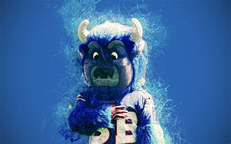 Download wallpapers Billy Buffalo, official mascot, Buffalo Bills, 4k, art, NFL, USA, paint art ...