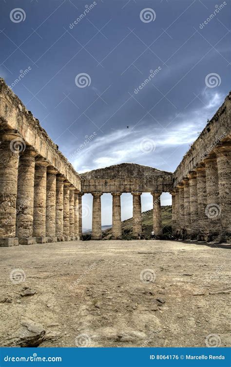 Doric Temple stock photo. Image of cloud, acropolis, greek - 8064176