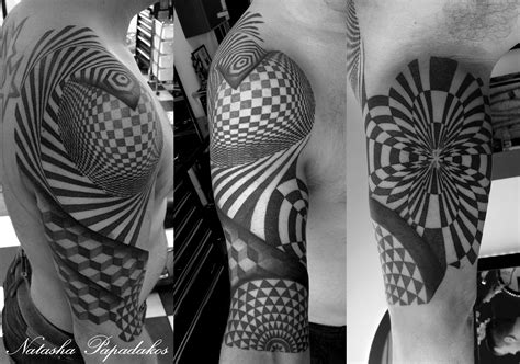 optical illusion tattoo - dotwork tattoo done by Natasha Papadakos Optical Illusion Tattoo ...