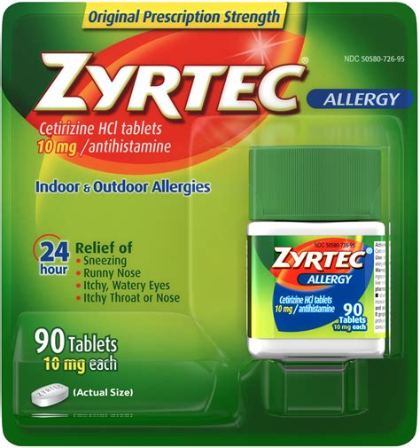3 Pack - Zyrtec 24 Hour Allergy Relief Tablets, 10 mg Cetirizine HCl ...