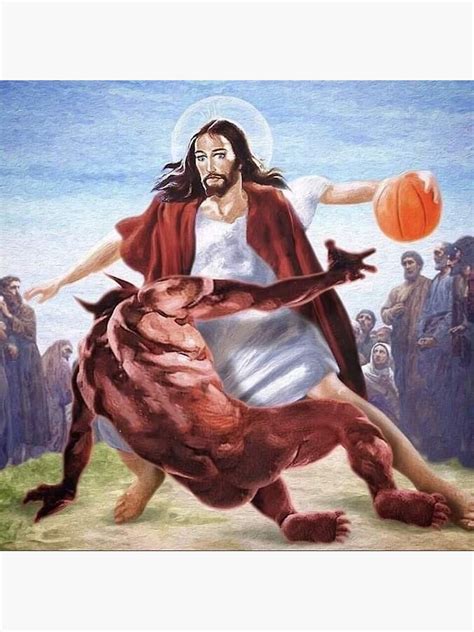 "Jesus vs Satan in Basketball" Poster by Nathan31 | Redbubble