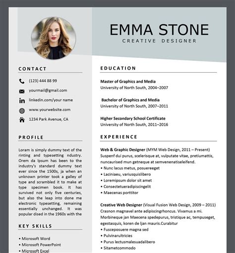 Resume Template Professional Resume Template Creative Resume | Etsy | Resume template word ...