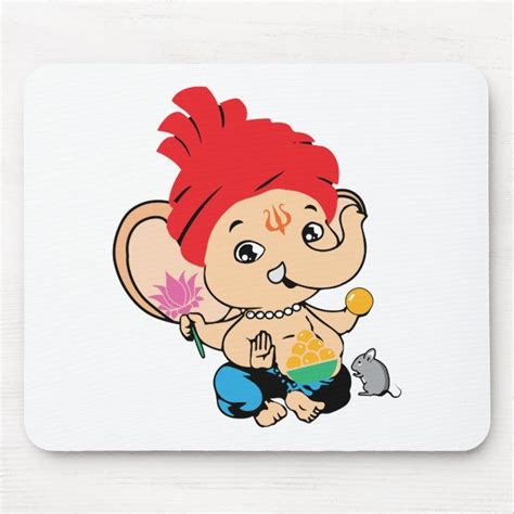 Cute Bal Ganesh Ganapathy Baby Hindu God Mouse Pad | Zazzle | Ganesha drawing, Ganesha art ...