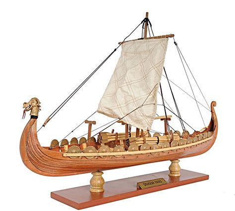 Drakkar Dragon Viking Longship Wooden Ship Model Small 15" Fully Built Sailboat | eBay